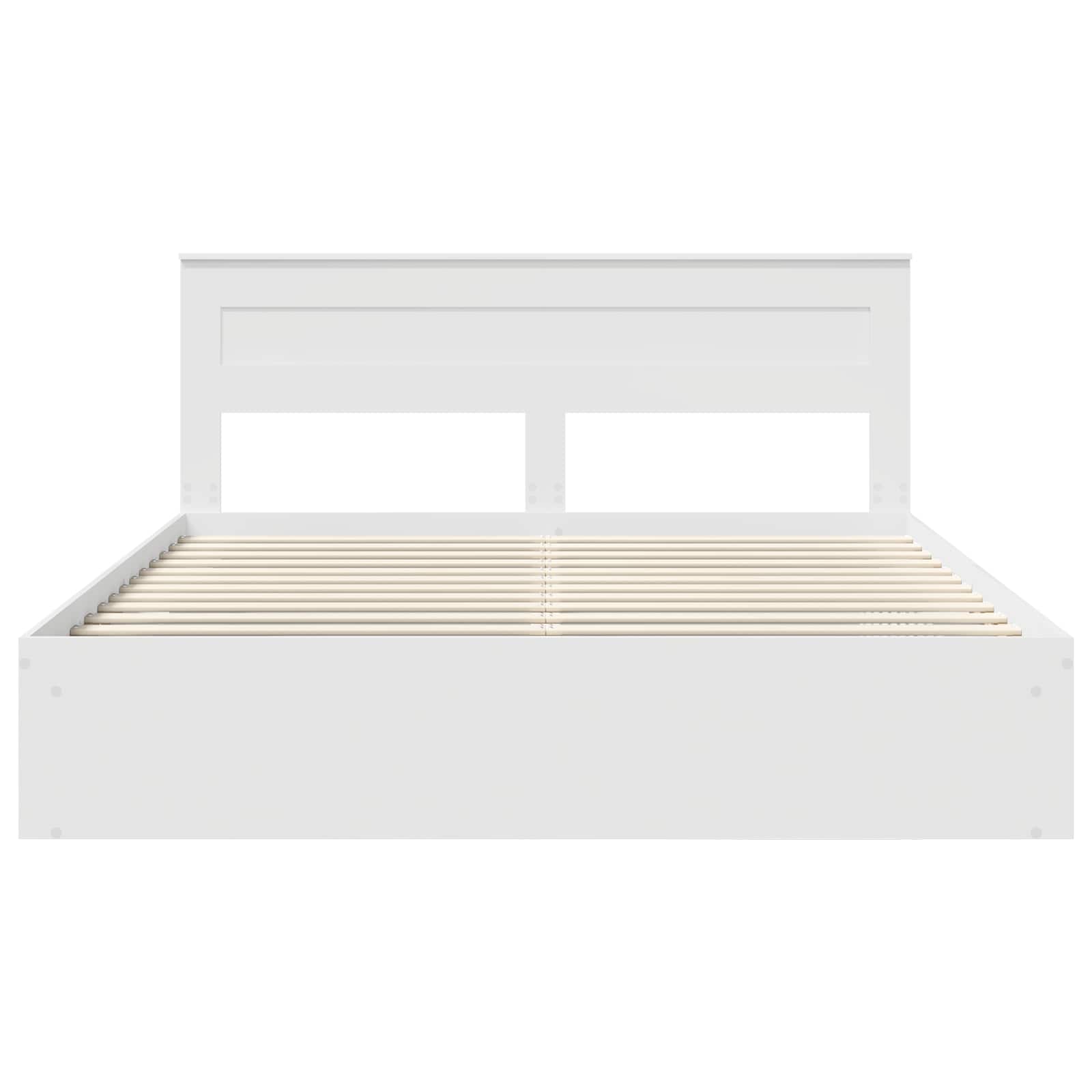 vidaXL Ramka łóżka Z zagłówkiem Biały 180 x 200 cm Lite drewno sosnowe
