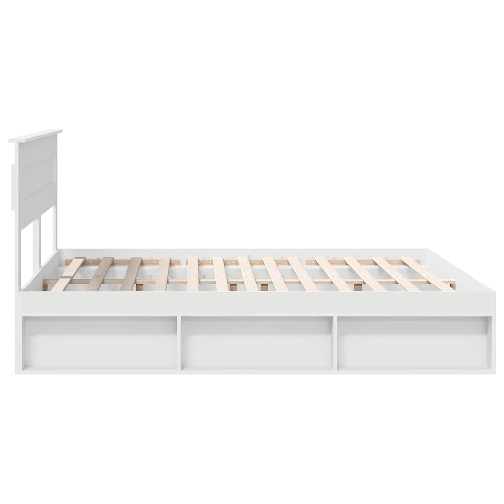 vidaXL Ramka łóżka Z zagłówkiem Biały 180 x 200 cm Lite drewno sosnowe