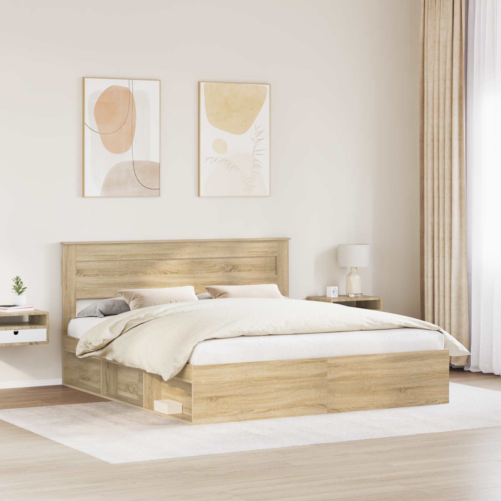vidaXL Ramka łóżka Sonoma 180 x 200 cm Lite drewno sosnowe