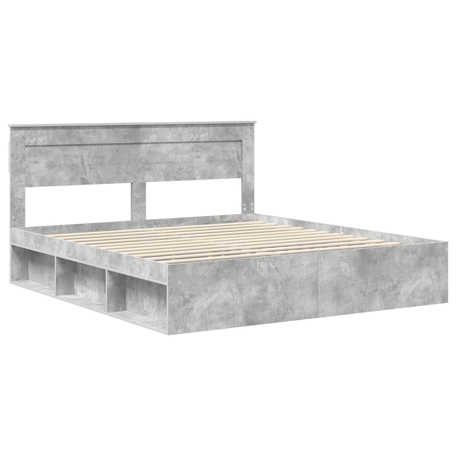 vidaXL Ramka łóżka Betonowy 180 x 200 cm Lite drewno sosnowe