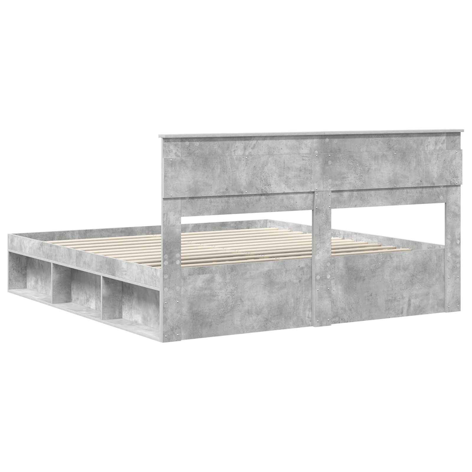 vidaXL Ramka łóżka Betonowy 180 x 200 cm Lite drewno sosnowe
