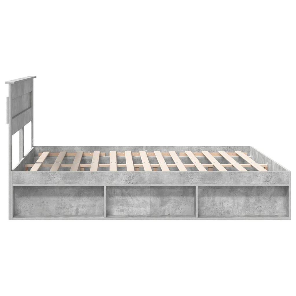 vidaXL Ramka łóżka Betonowy 180 x 200 cm Lite drewno sosnowe