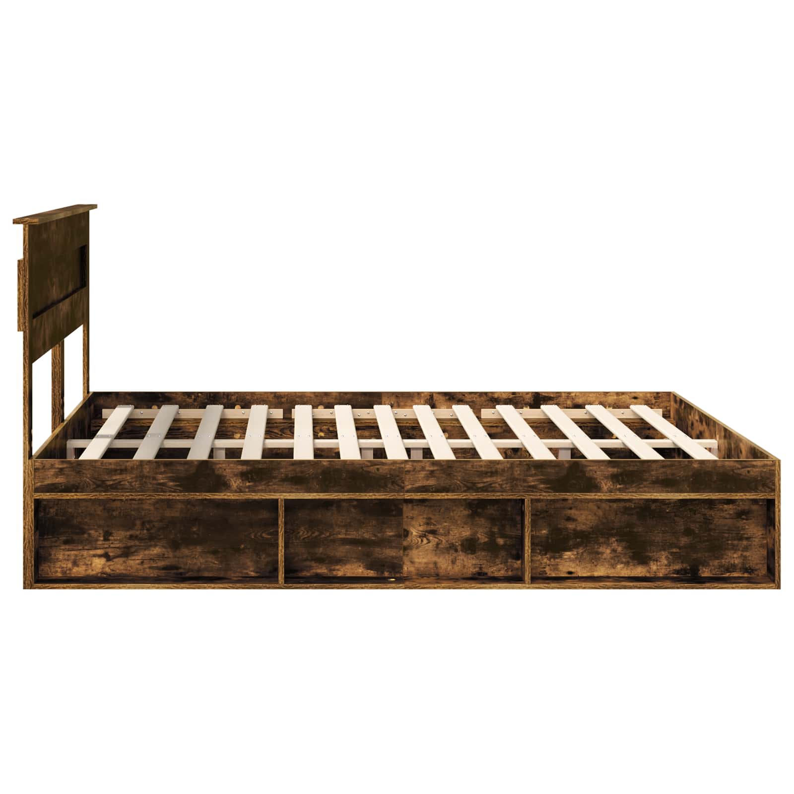 vidaXL Ramka łóżka Dąb wędzony 180 x 200 cm Lite drewno sosnowe