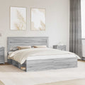 vidaXL Ramka łóżka Szary Sonoma 180 x 200 cm Lite drewno sosnowe