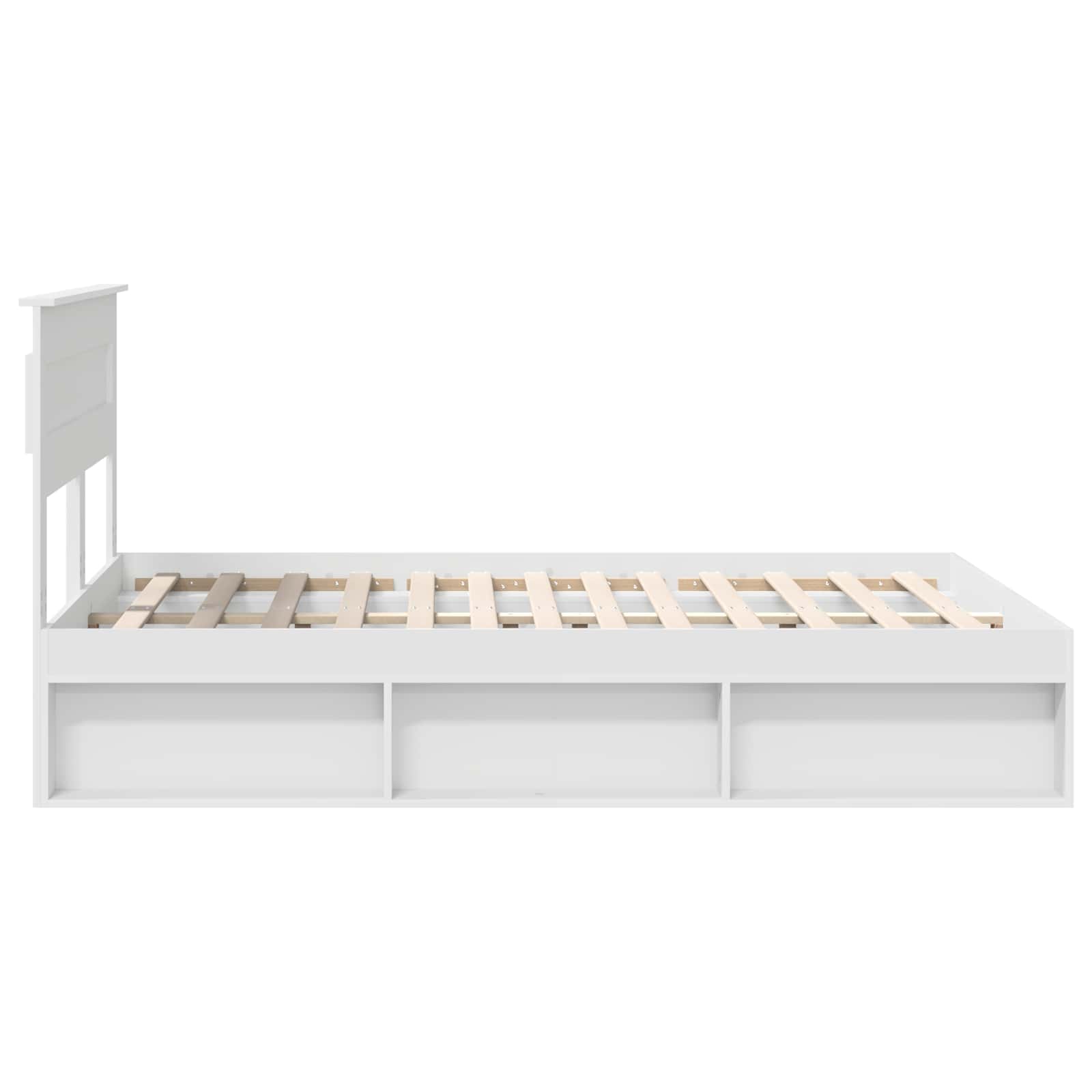 vidaXL Ramka łóżka Z zagłówkiem Biały 160 x 200 cm Lite drewno sosnowe