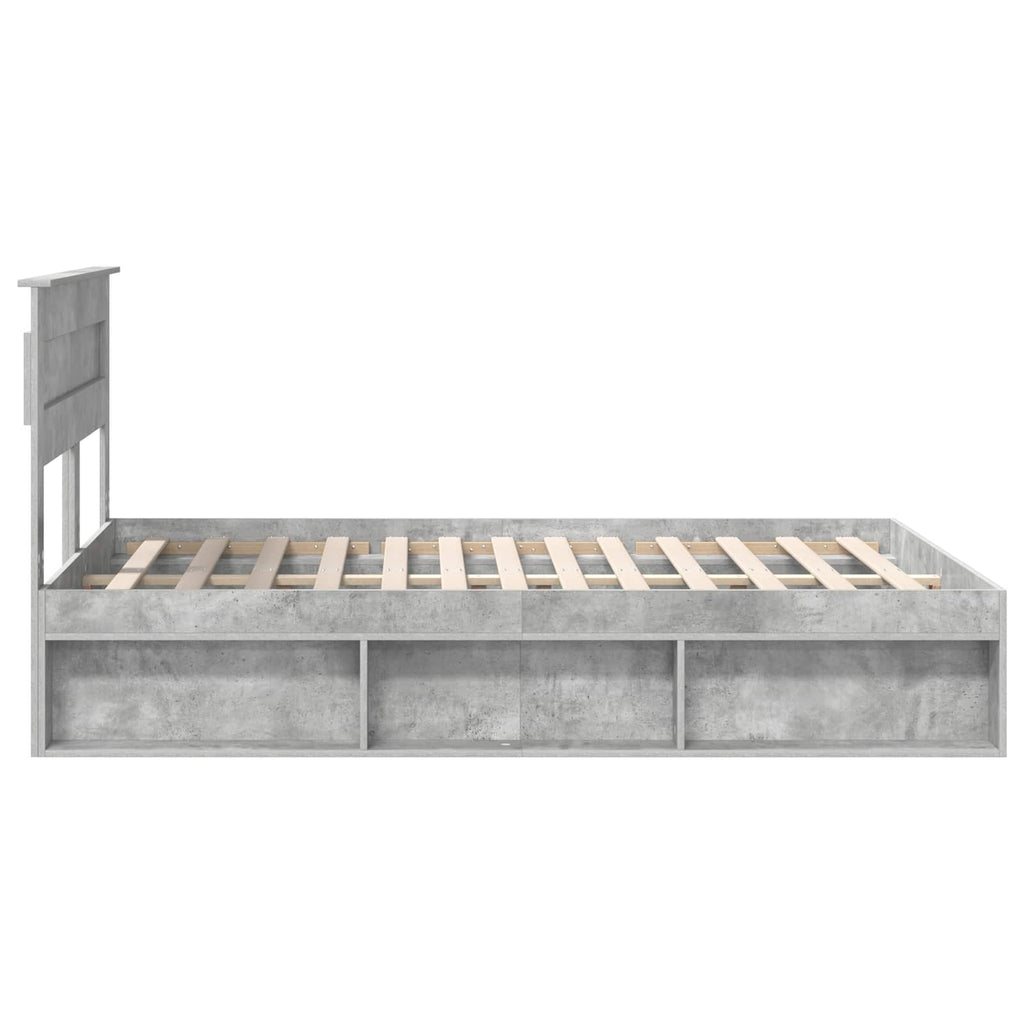 vidaXL Ramka łóżka Betonowy 160 x 200 cm Lite drewno sosnowe