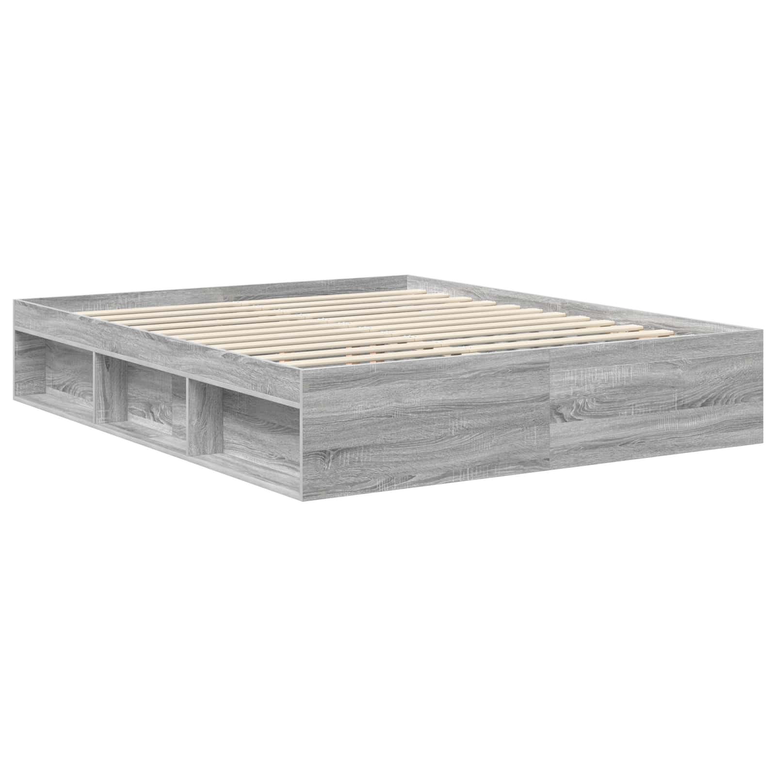vidaXL Ramka łóżka Szary Sonoma 160 x 200 cm Lite drewno sosnowe