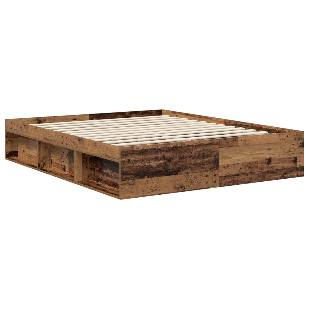 vidaXL Ramka łóżka Stare drewno 160 x 200 cm Lite drewno sosnowe