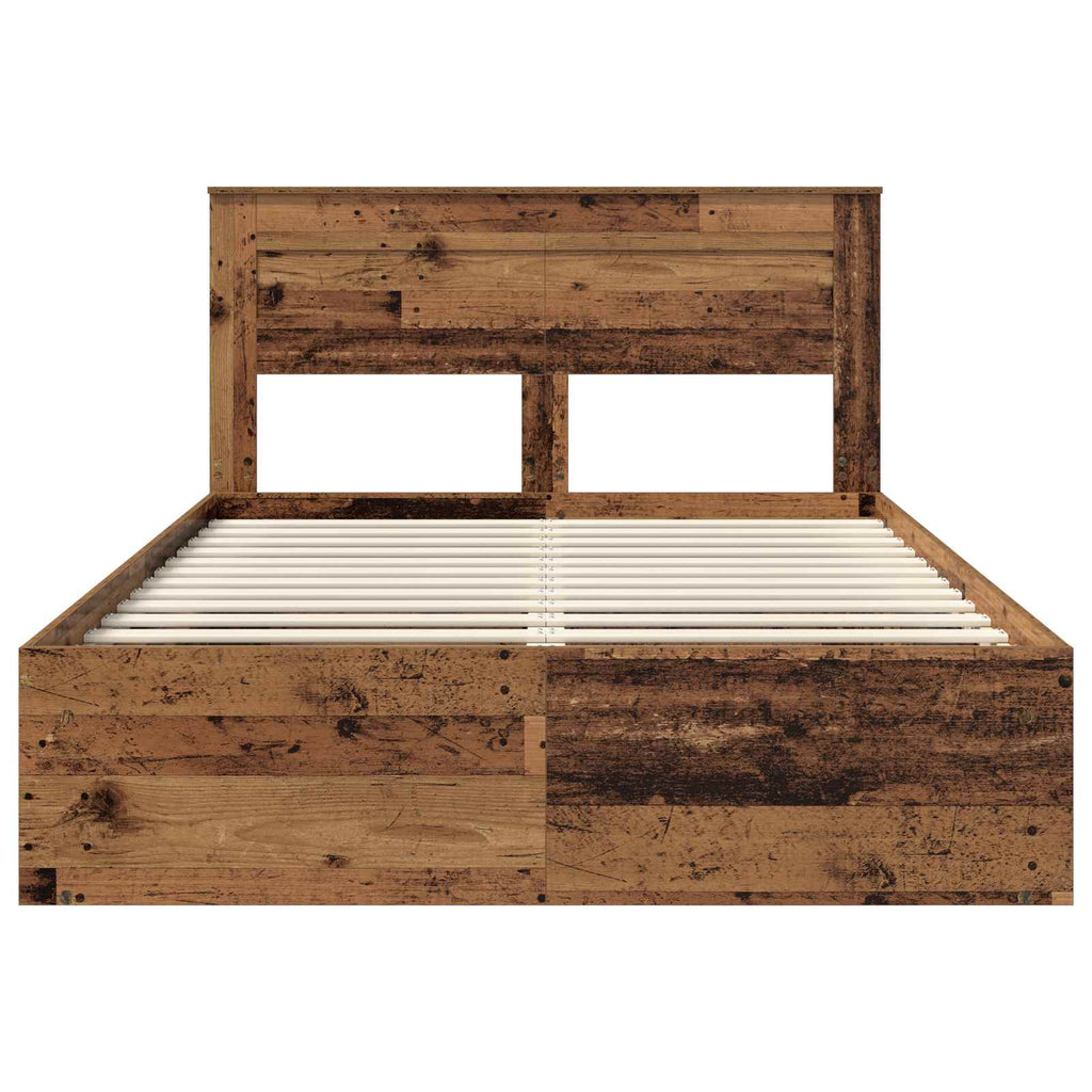 vidaXL Ramka łóżka Stare drewno 160 x 200 cm Lite drewno sosnowe