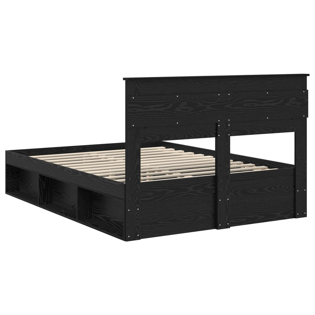 vidaXL Ramka łóżka Czarny 150 x 200 cm Lite drewno sosnowe