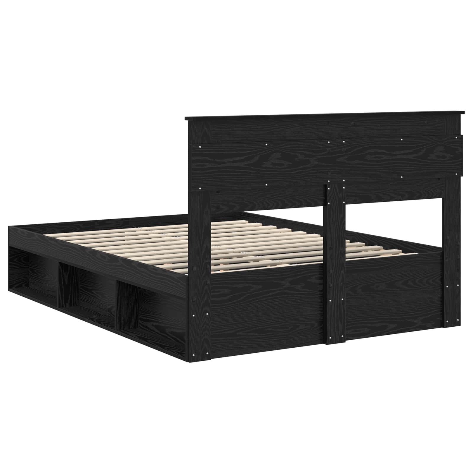 vidaXL Ramka łóżka Czarny 150 x 200 cm Lite drewno sosnowe