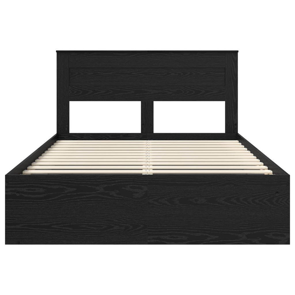 vidaXL Ramka łóżka Czarny 150 x 200 cm Lite drewno sosnowe