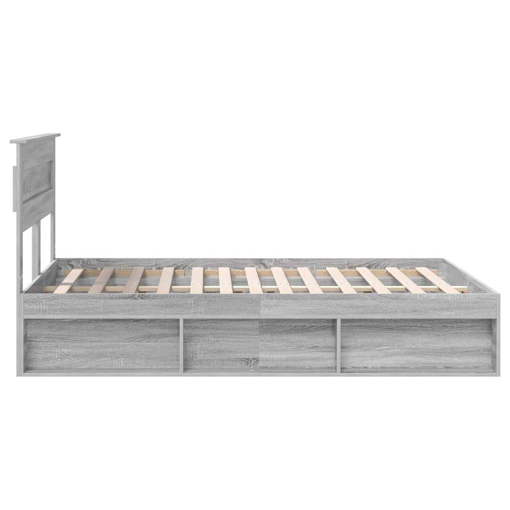 vidaXL Ramka łóżka Szary Sonoma 150 x 200 cm Lite drewno sosnowe