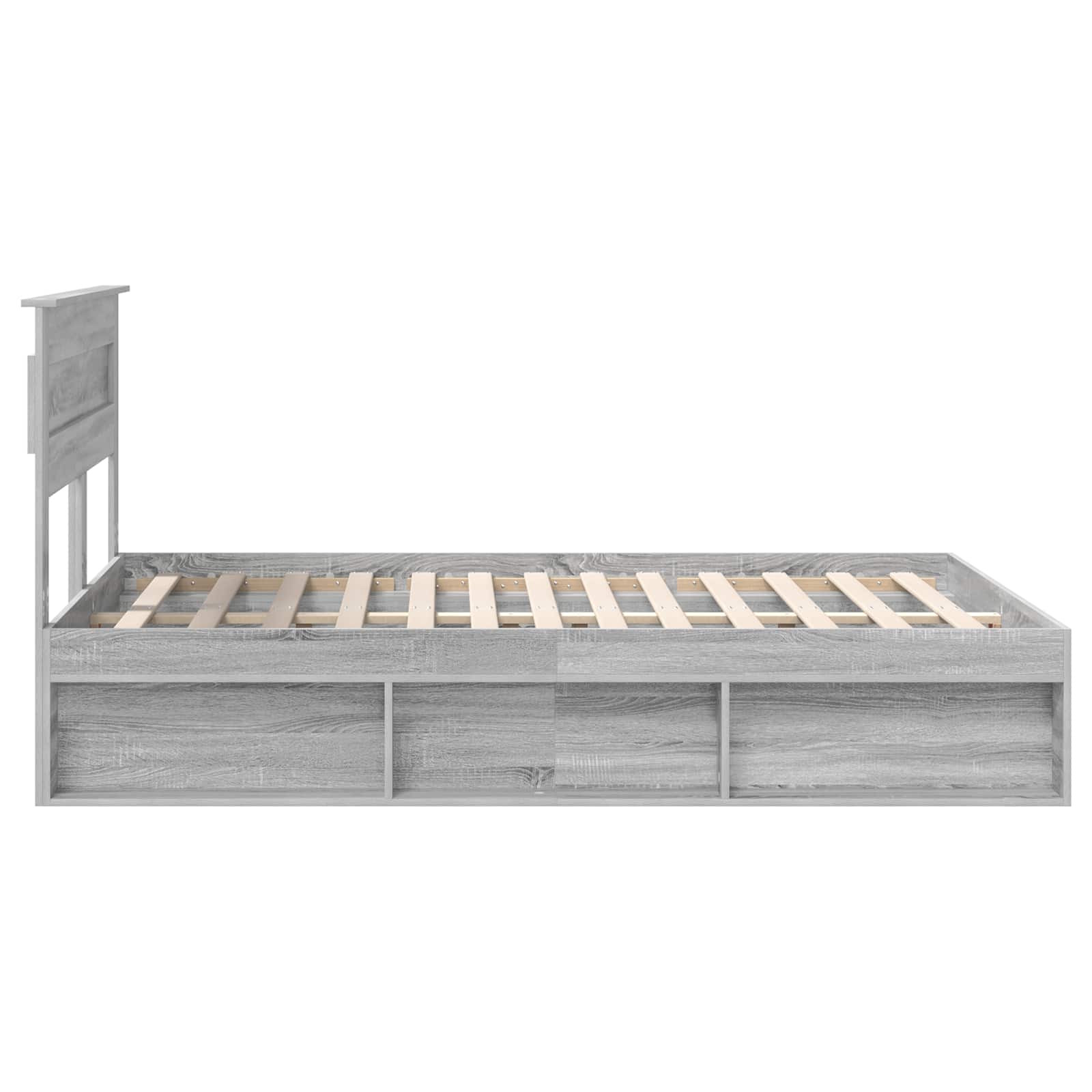 vidaXL Ramka łóżka Szary Sonoma 150 x 200 cm Lite drewno sosnowe