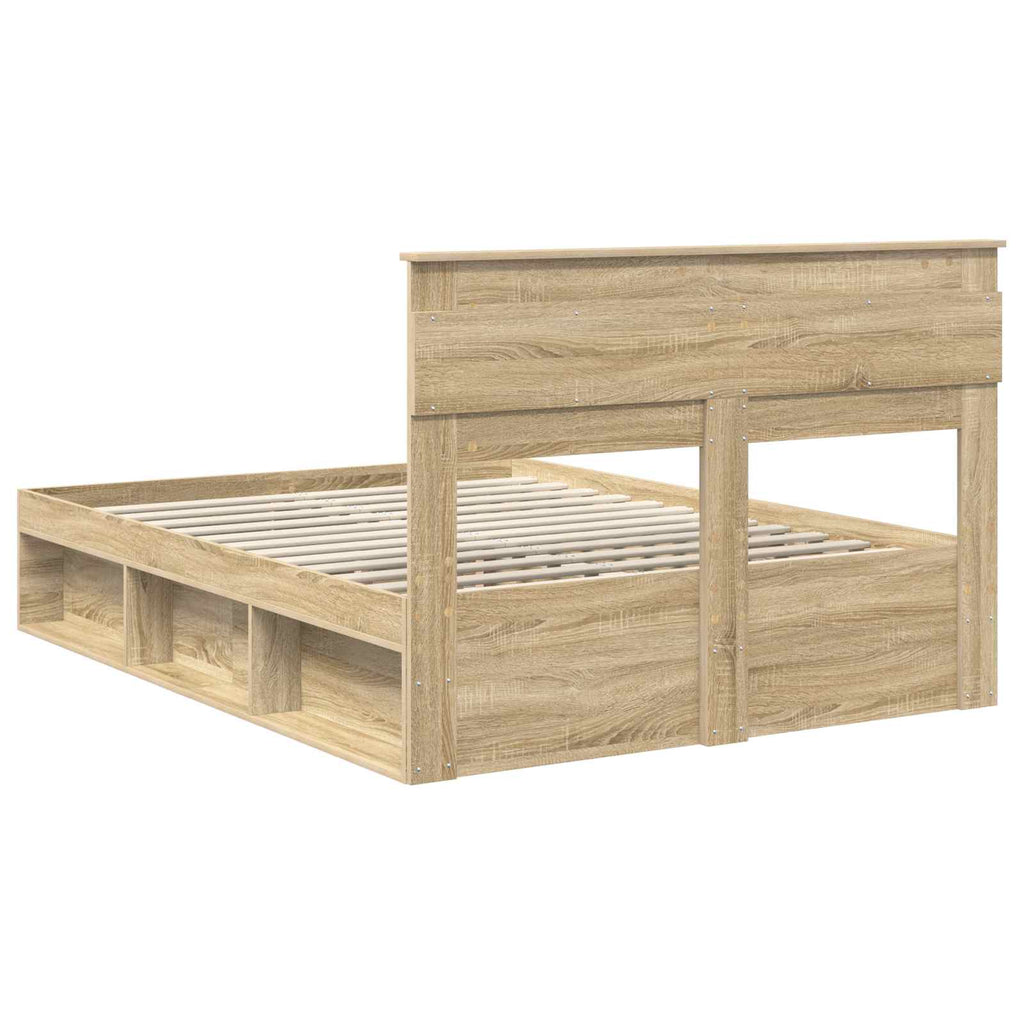 vidaXL Ramka łóżka Sonoma 140 x 190 cm Lite drewno sosnowe