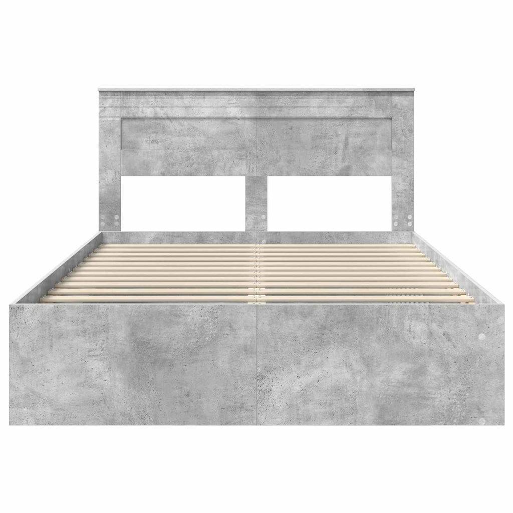 vidaXL Ramka łóżka Betonowy 140 x 190 cm Lite drewno sosnowe