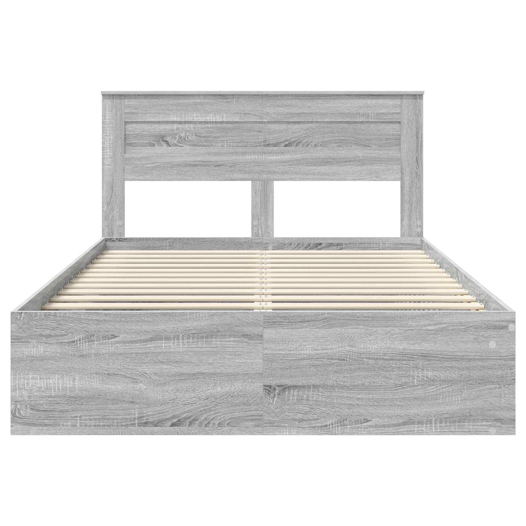 vidaXL Ramka łóżka Szary Sonoma 140 x 190 cm Lite drewno sosnowe