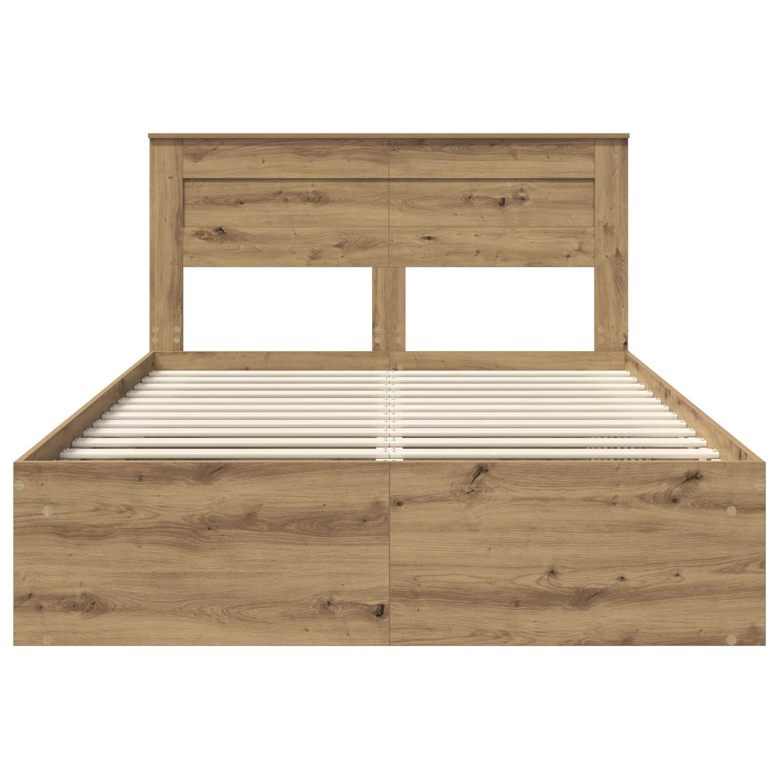 vidaXL Ramka łóżka Dąb rzemieślniczy 140 x 190 cm Lite drewno sosnowe
