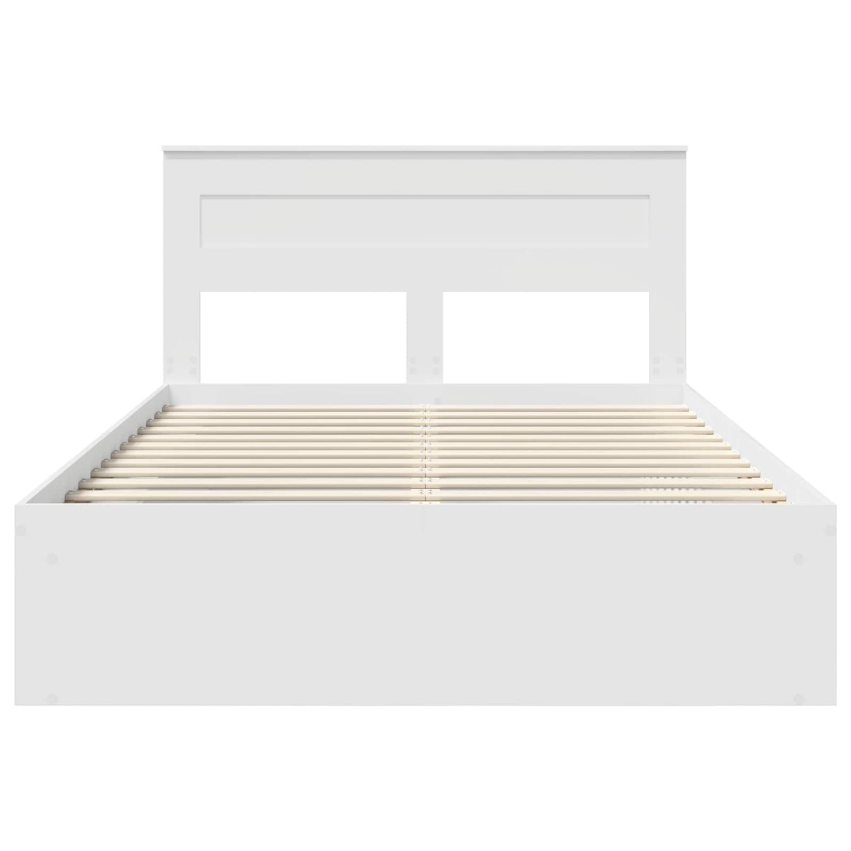 vidaXL Ramka łóżka Z zagłówkiem Biały 140 x 200 cm Lite drewno sosnowe