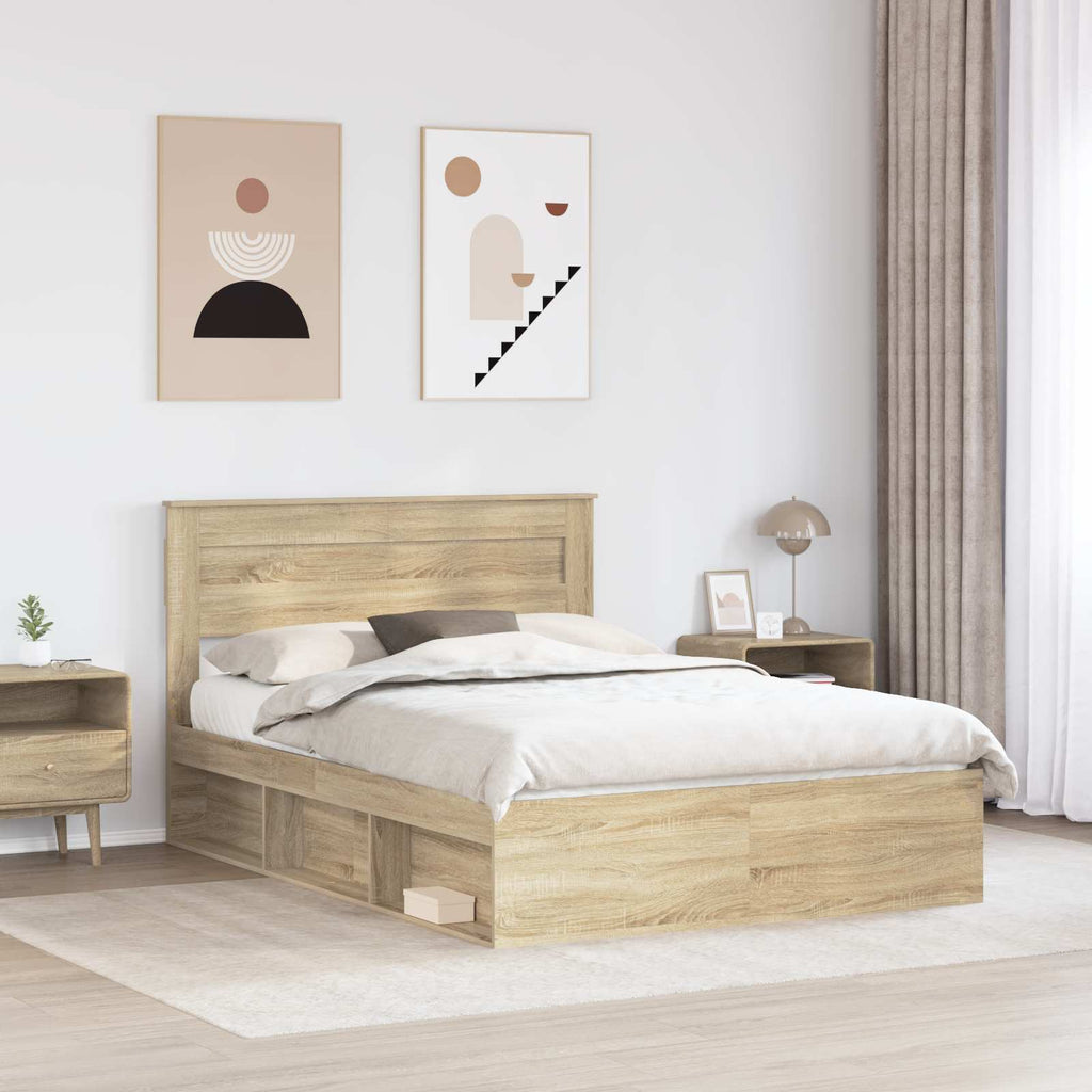 vidaXL Ramka łóżka Sonoma 140 x 200 cm Lite drewno sosnowe