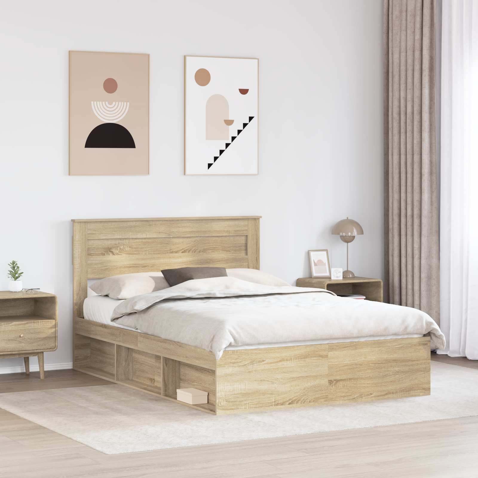vidaXL Ramka łóżka Sonoma 140 x 200 cm Lite drewno sosnowe
