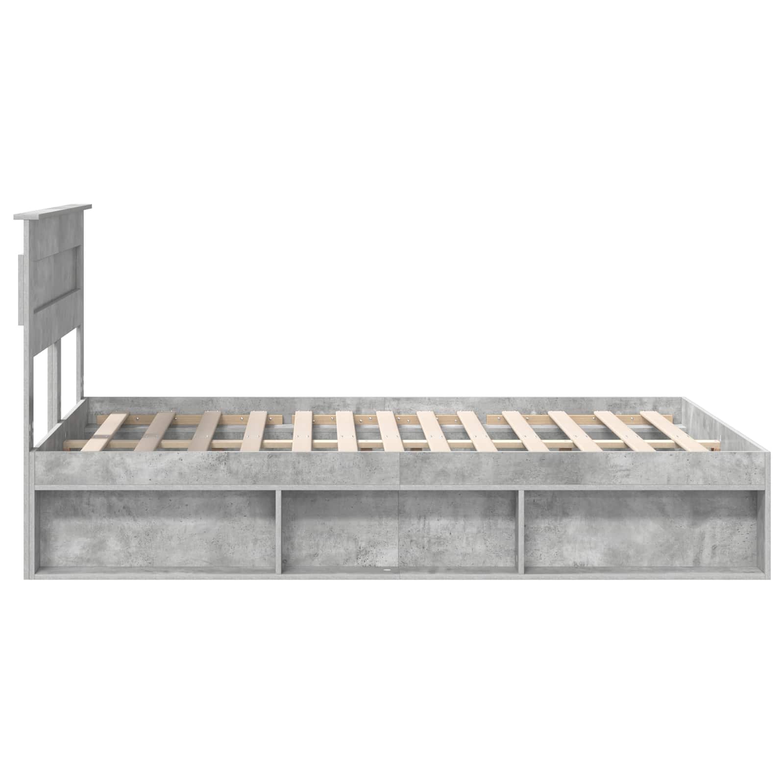 vidaXL Ramka łóżka Betonowy 140 x 200 cm Lite drewno sosnowe
