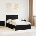 vidaXL Ramka łóżka Czarny 135 x 190 cm Lite drewno sosnowe