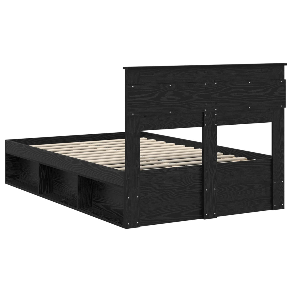 vidaXL Ramka łóżka Czarny 135 x 190 cm Lite drewno sosnowe