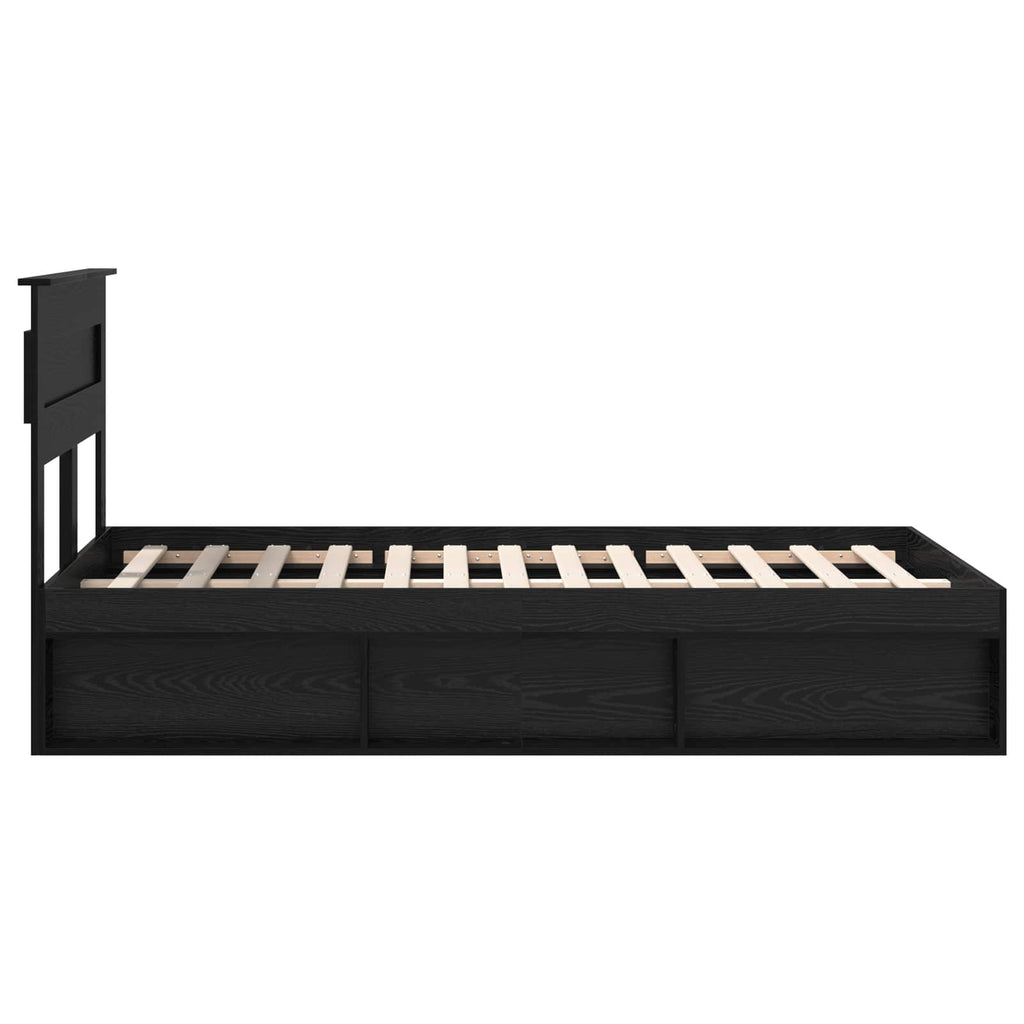 vidaXL Ramka łóżka Czarny 135 x 190 cm Lite drewno sosnowe