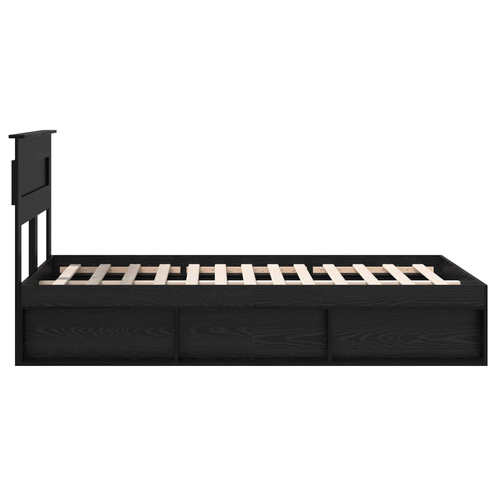vidaXL Ramka łóżka Czarny 135 x 190 cm Lite drewno sosnowe
