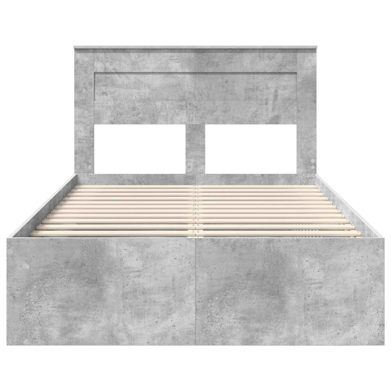 vidaXL Ramka łóżka Szary beton 135 x 190 cm Lite drewno sosnowe