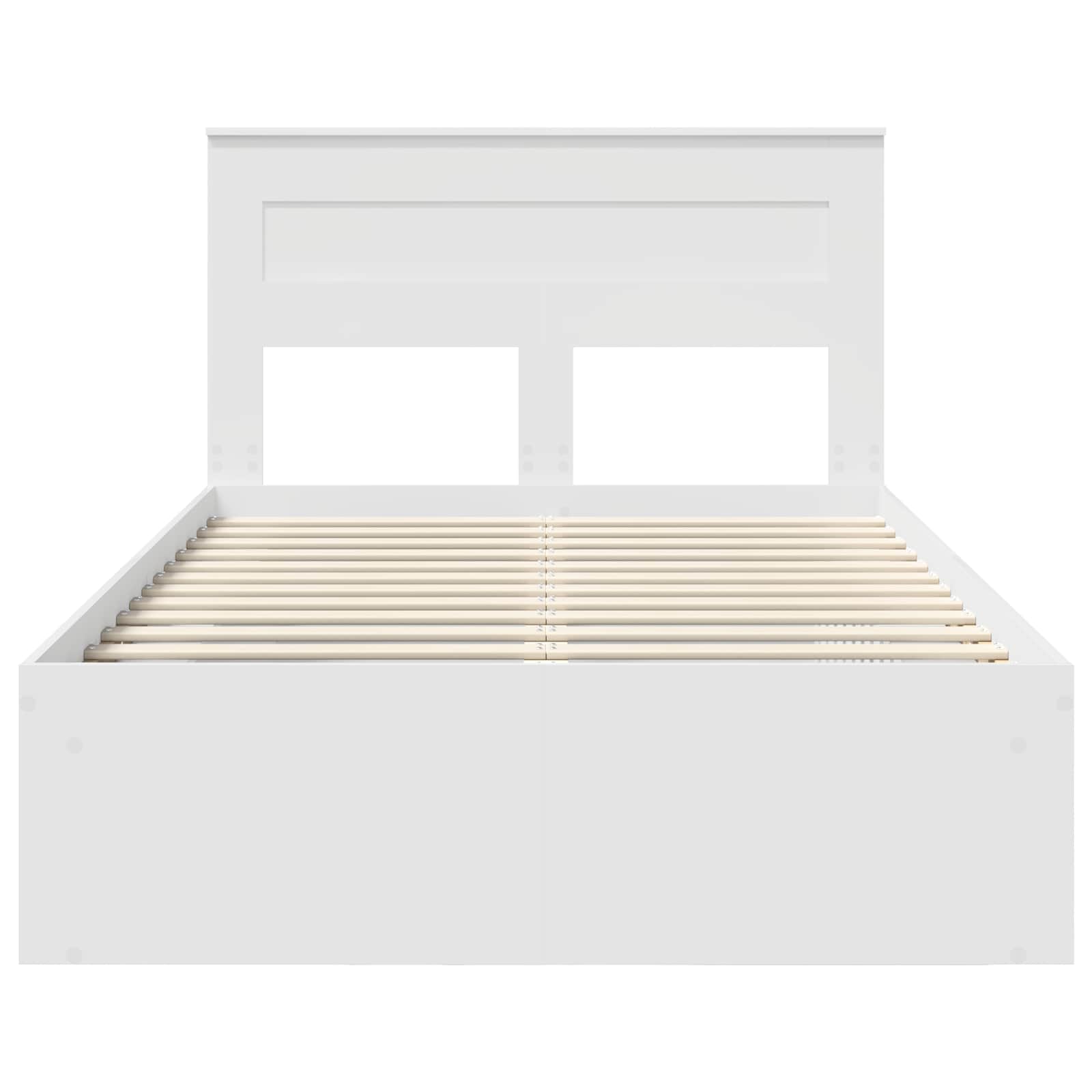vidaXL Ramka łóżka Z zagłówkiem Biały 120 x 190 cm Lite drewno sosnowe