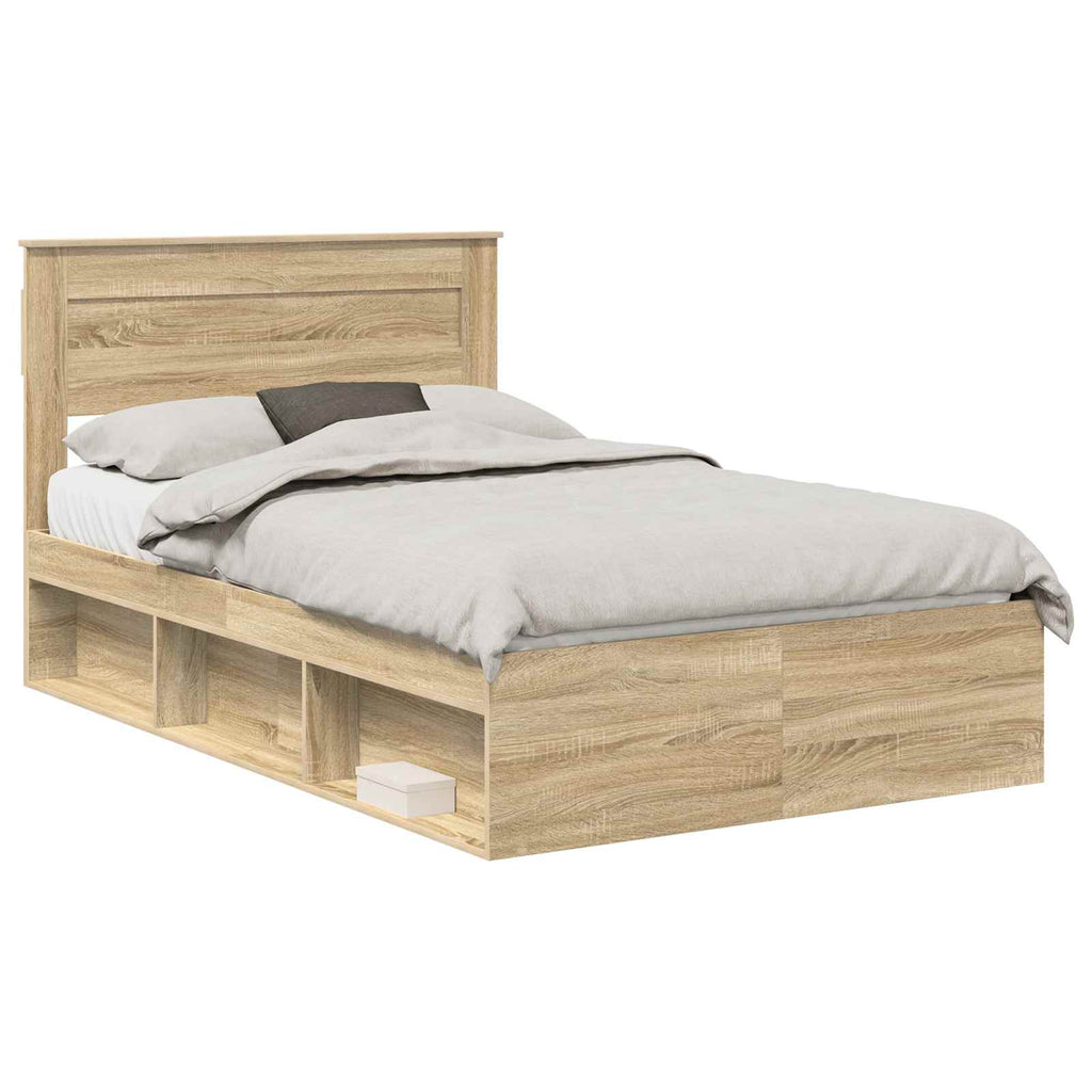 vidaXL Ramka łóżka Sonoma 120 x 190 cm Lite drewno sosnowe