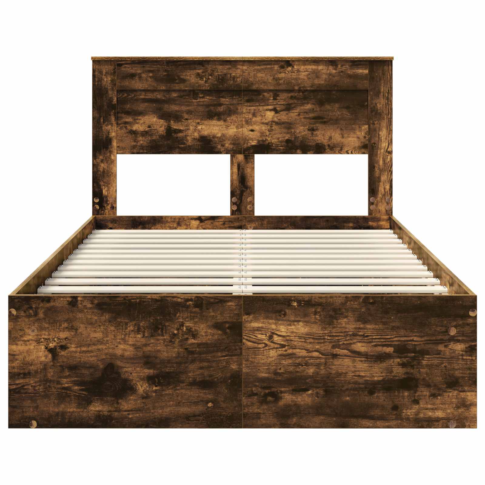 vidaXL Ramka łóżka Dąb wędzony 120 x 190 cm Lite drewno sosnowe