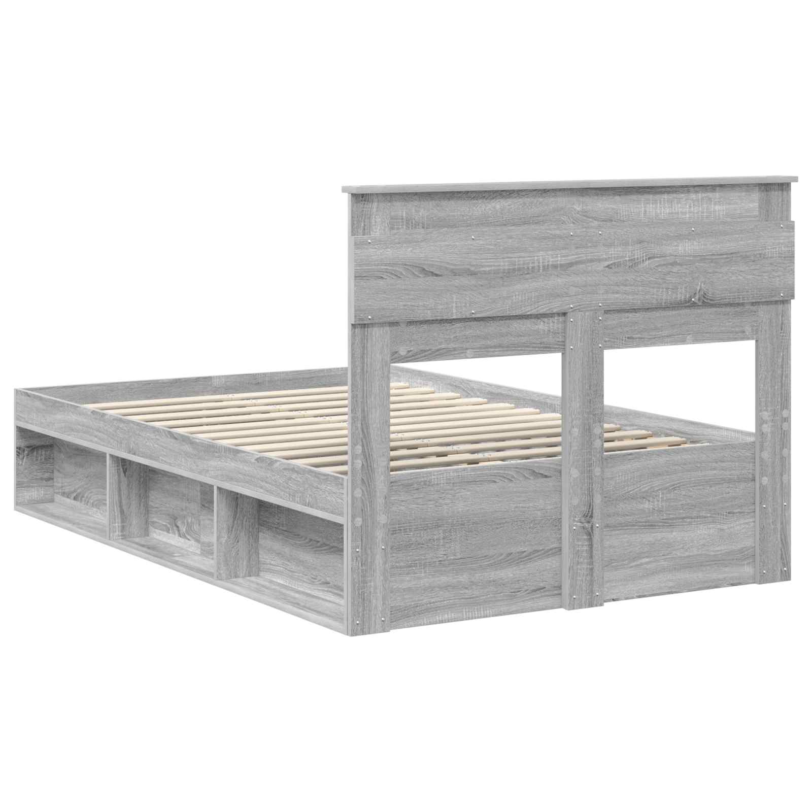 vidaXL Ramka łóżka Szary Sonoma 120 x 190 cm Lite drewno sosnowe