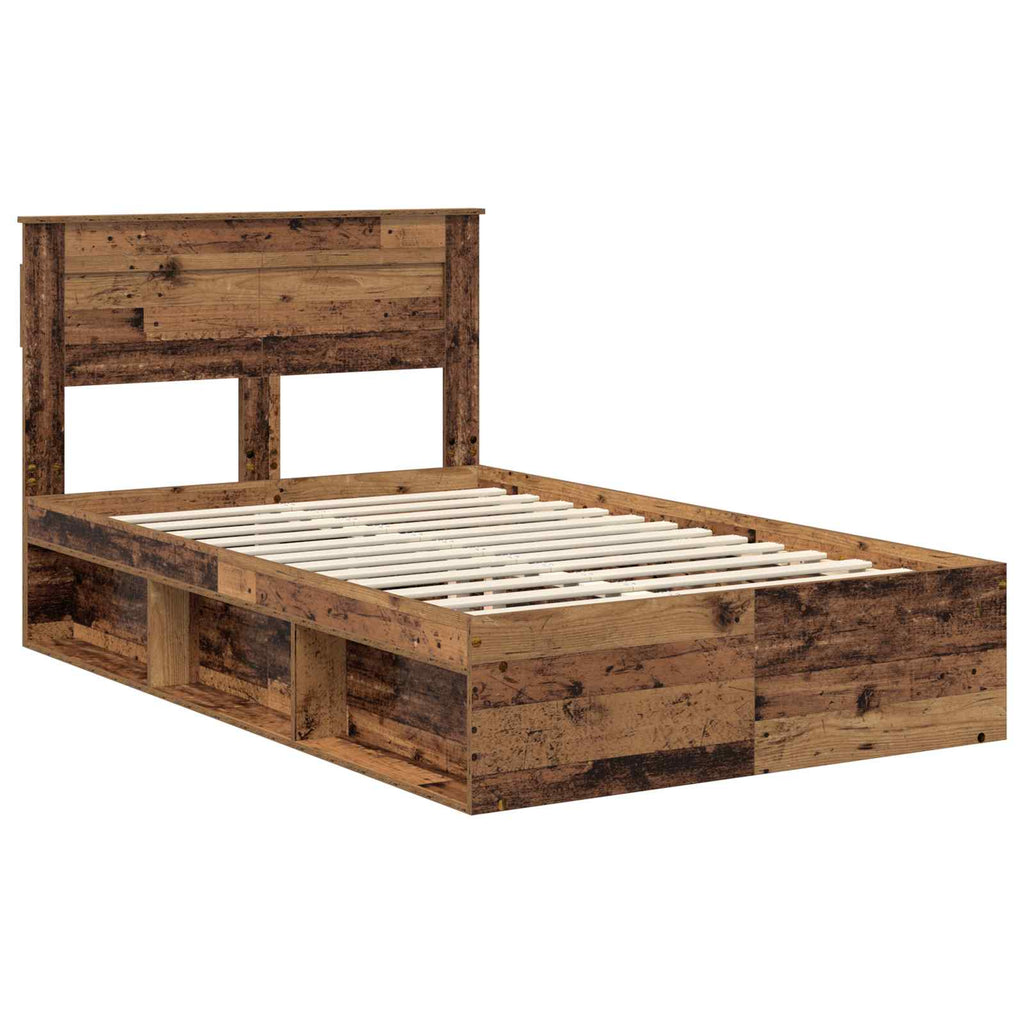 vidaXL Ramka łóżka Stare drewno 120 x 190 cm Lite drewno sosnowe