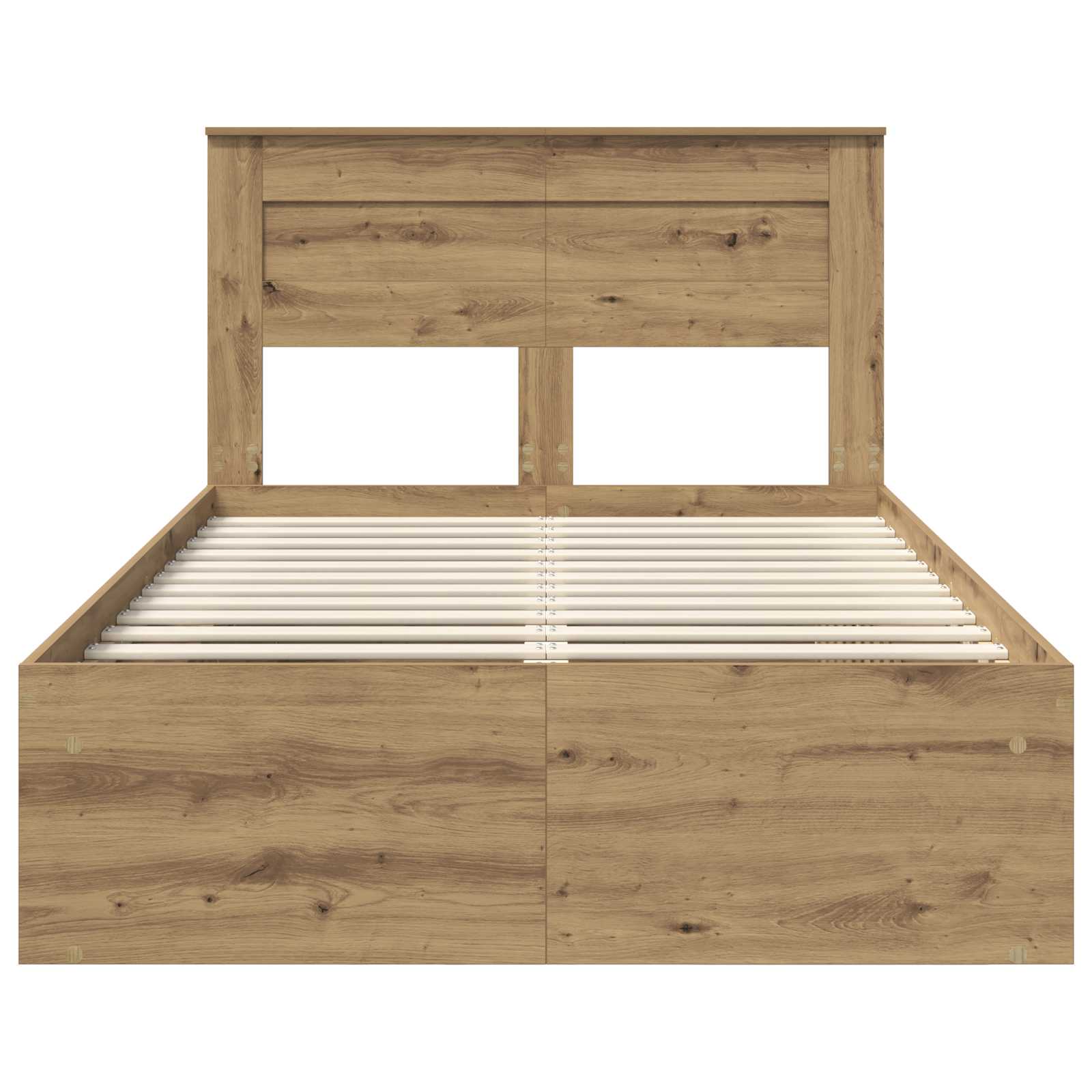 vidaXL Ramka łóżka Dąb rzemieślniczy 120 x 190 cm Lite drewno sosnowe