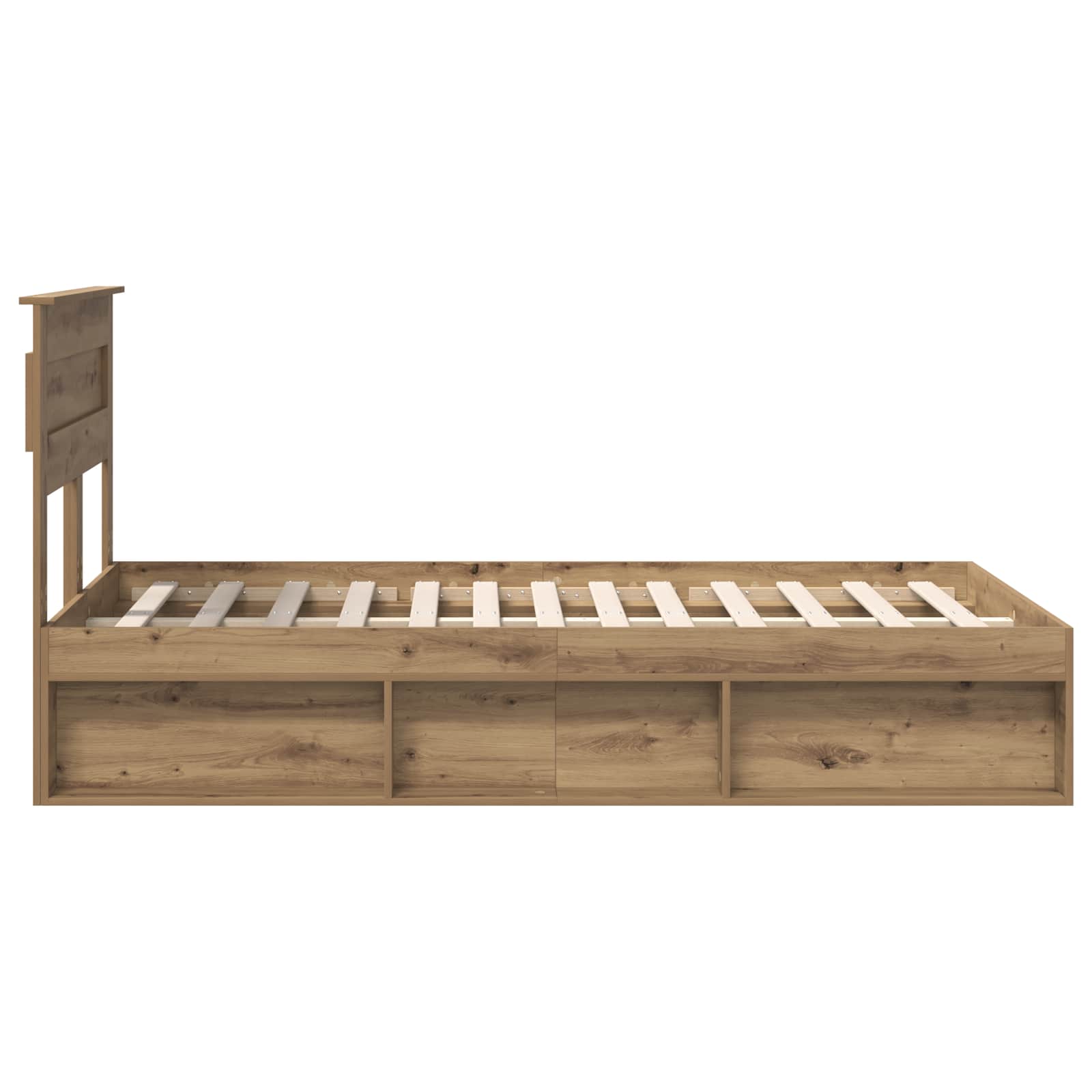 vidaXL Ramka łóżka Dąb rzemieślniczy 120 x 190 cm Lite drewno sosnowe