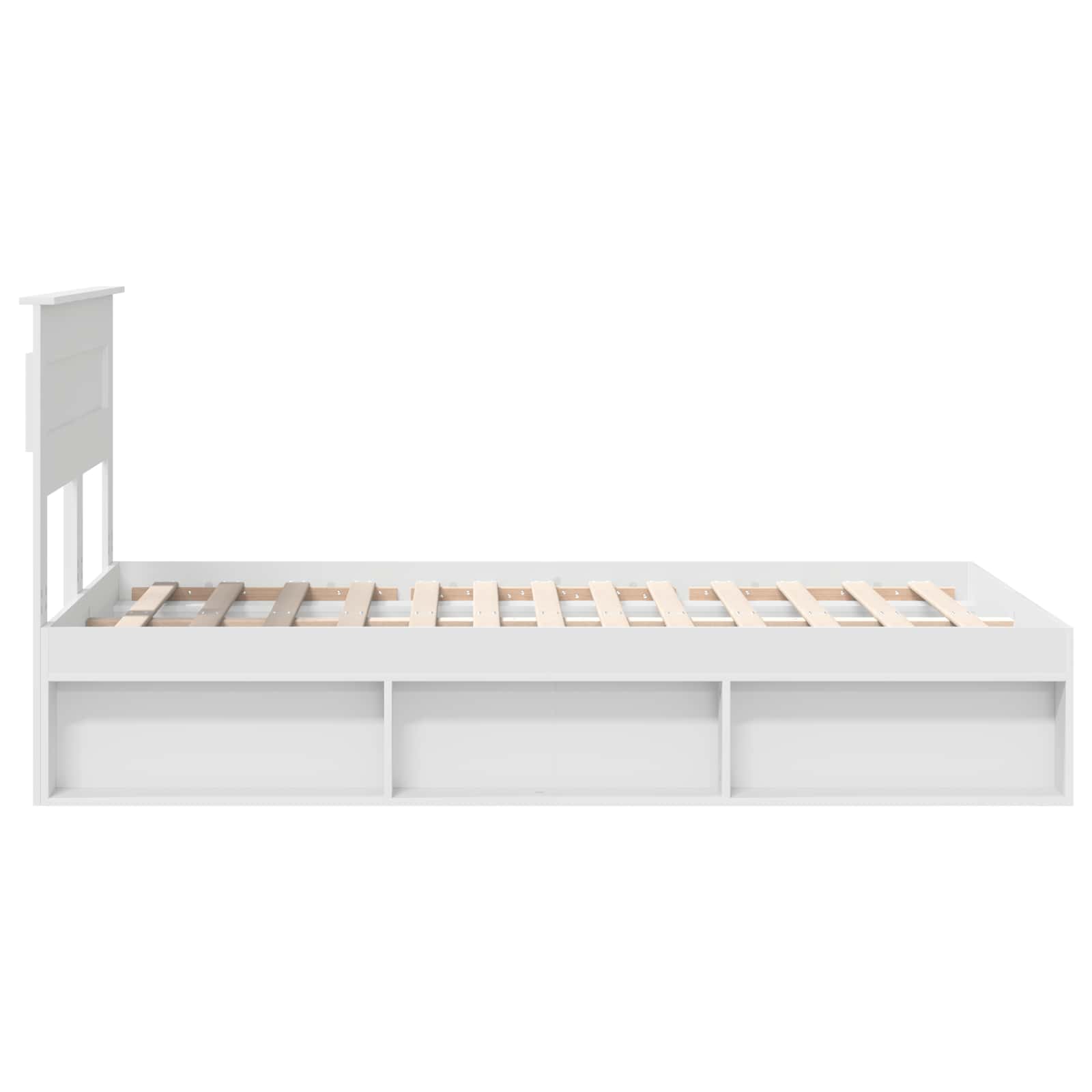 vidaXL Ramka łóżka Z zagłówkiem Biały 120 x 200 cm Lite drewno sosnowe