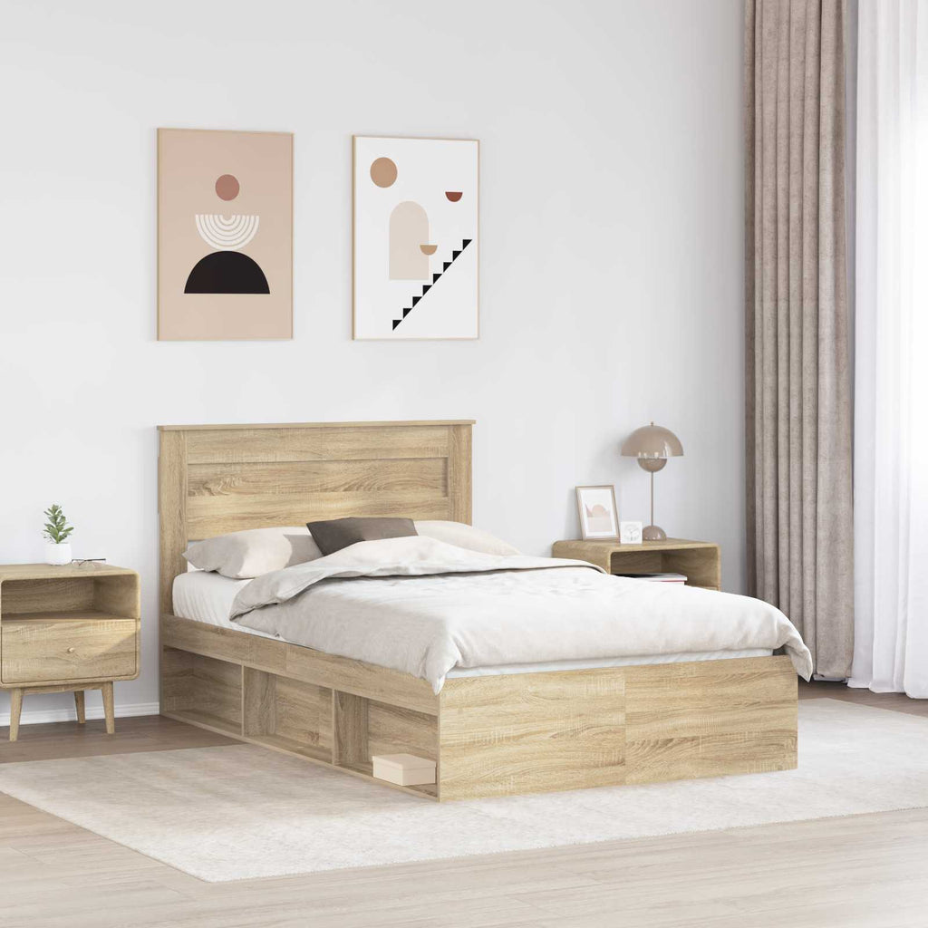 vidaXL Ramka łóżka Sonoma 120 x 200 cm Lite drewno sosnowe