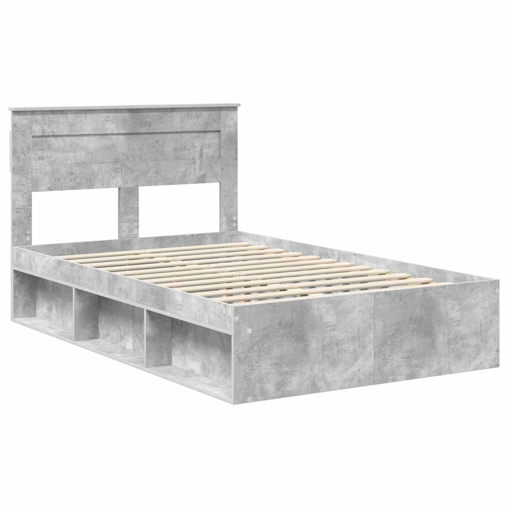 vidaXL Ramka łóżka Betonowy 120 x 200 cm Lite drewno sosnowe
