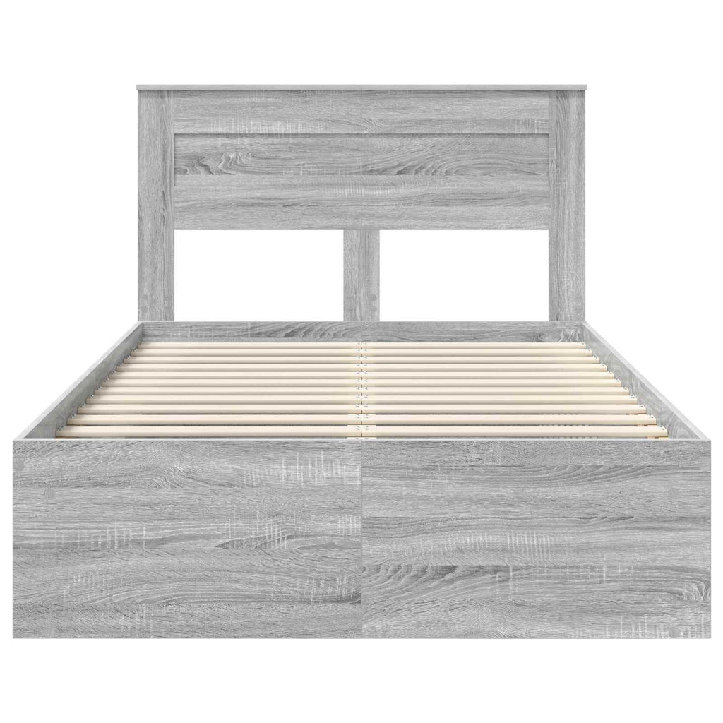 vidaXL Ramka łóżka Szary Sonoma 120 x 200 cm Lite drewno sosnowe