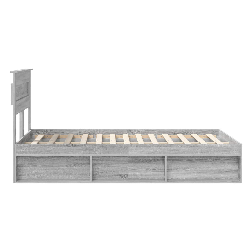 vidaXL Ramka łóżka Szary Sonoma 120 x 200 cm Lite drewno sosnowe