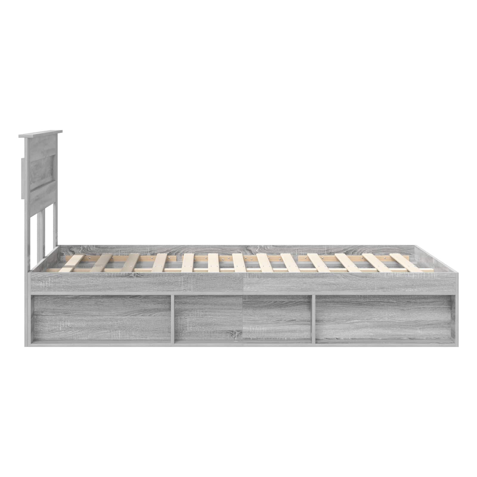 vidaXL Ramka łóżka Szary Sonoma 120 x 200 cm Lite drewno sosnowe