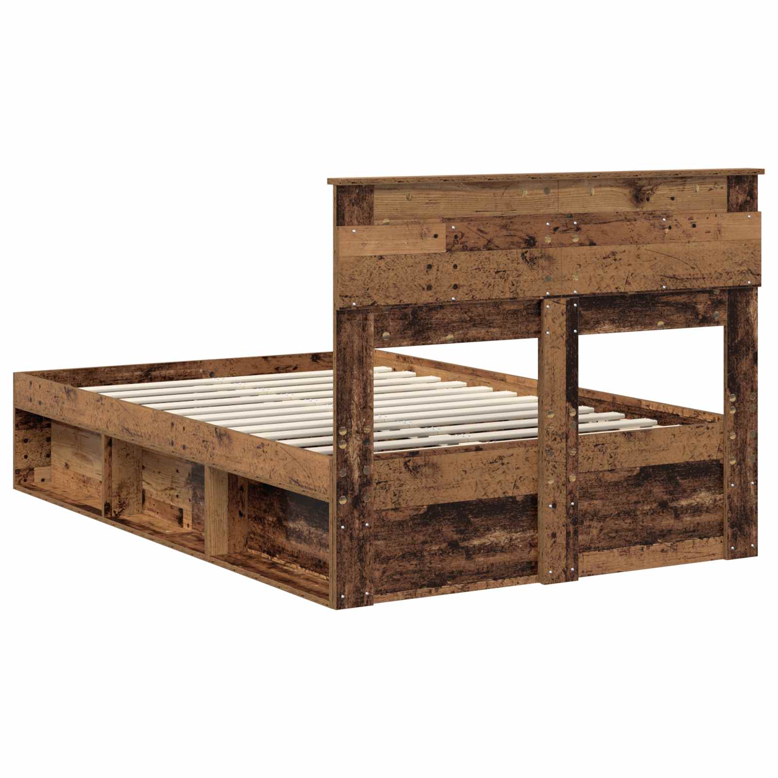 vidaXL Ramka łóżka Stare drewno 120 x 200 cm Lite drewno sosnowe