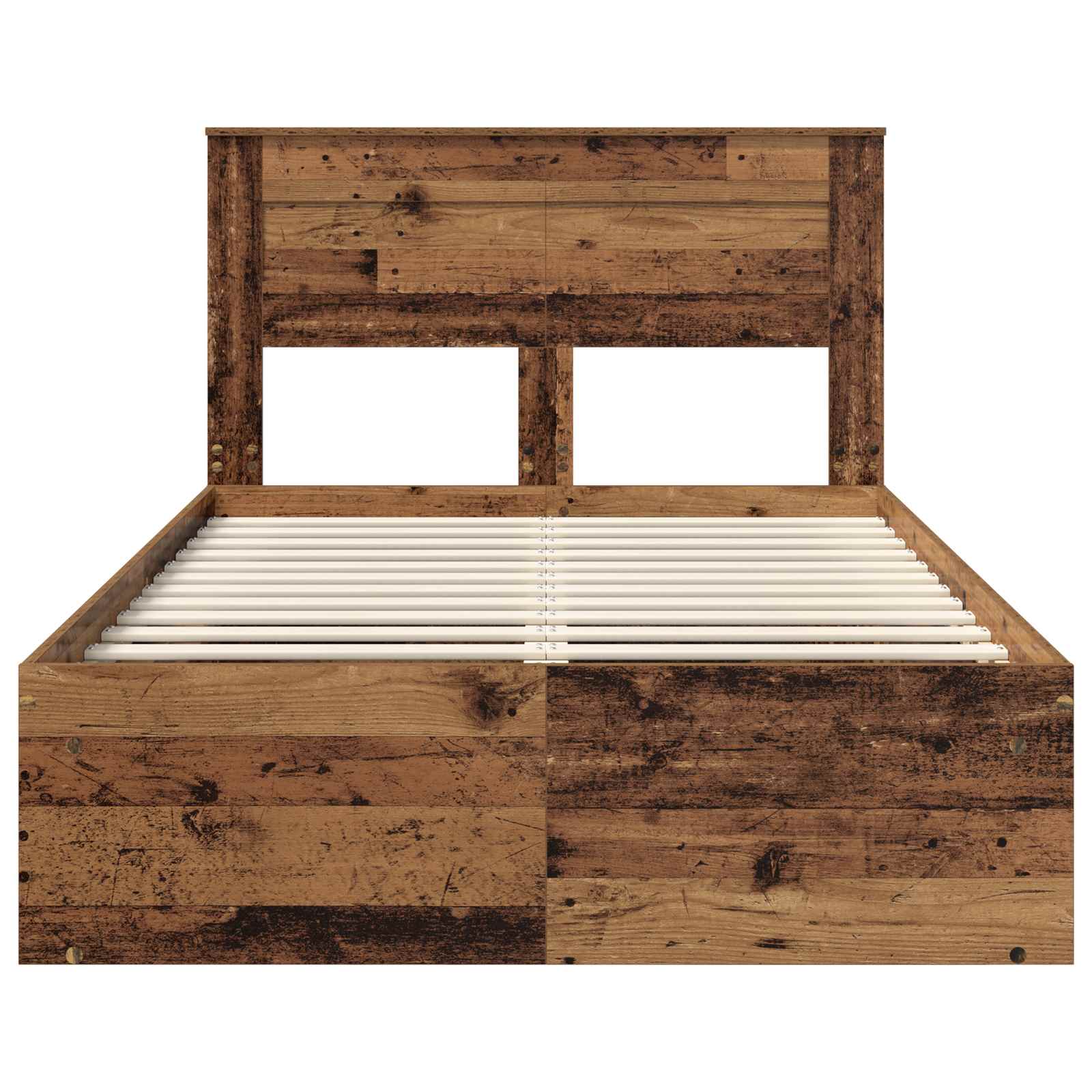 vidaXL Ramka łóżka Stare drewno 120 x 200 cm Lite drewno sosnowe