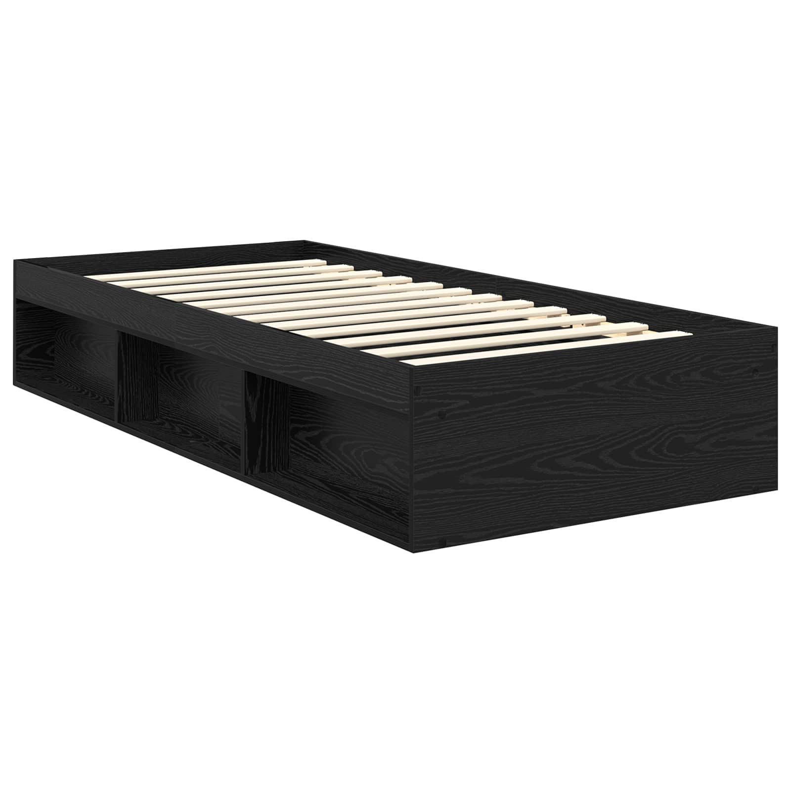 vidaXL Ramka łóżka Czarny 100 x 200 cm Lite drewno sosnowe