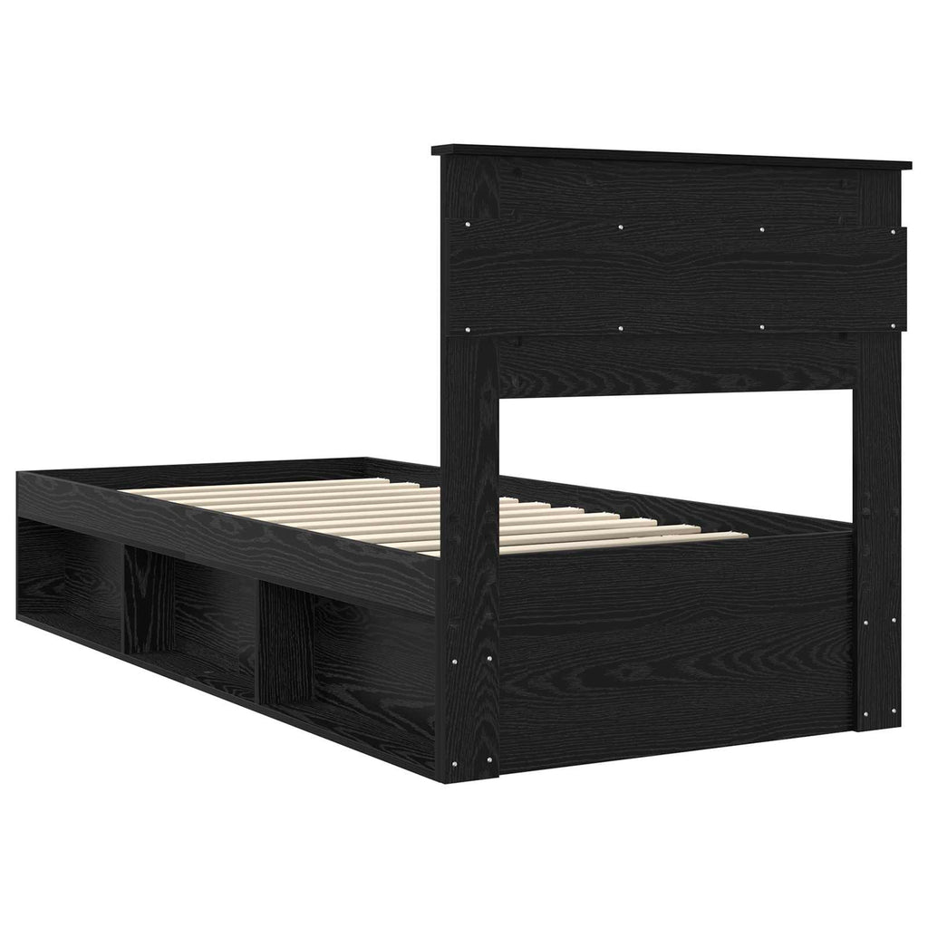 vidaXL Ramka łóżka Czarny 100 x 200 cm Lite drewno sosnowe