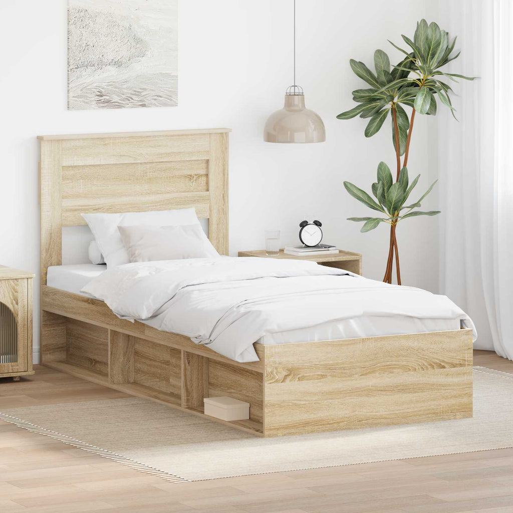vidaXL Ramka łóżka Sonoma 100 x 200 cm Lite drewno sosnowe