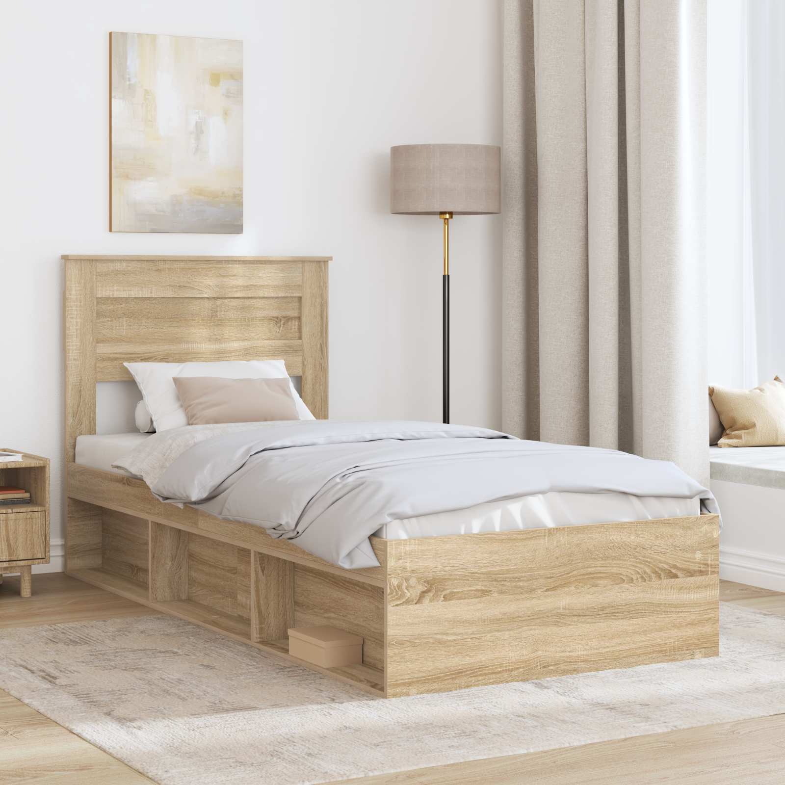 vidaXL Ramka łóżka Sonoma 100 x 200 cm Lite drewno sosnowe